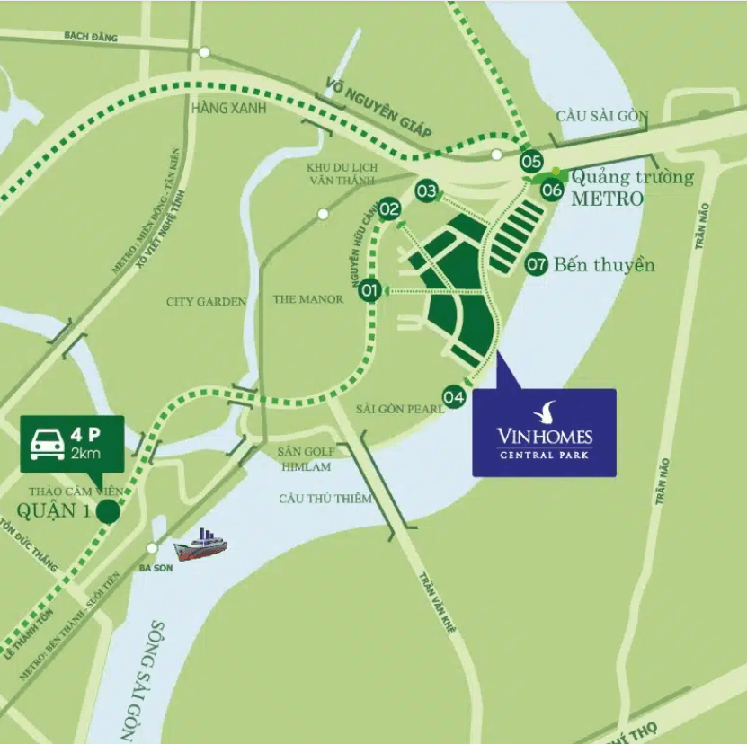 vị trí vinhomes central park